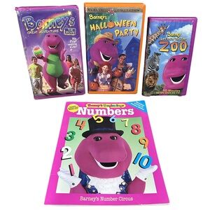 Barney VHS Tape & Untouched Activity Book 90’s Zoo Halloween Numbers Bundle
